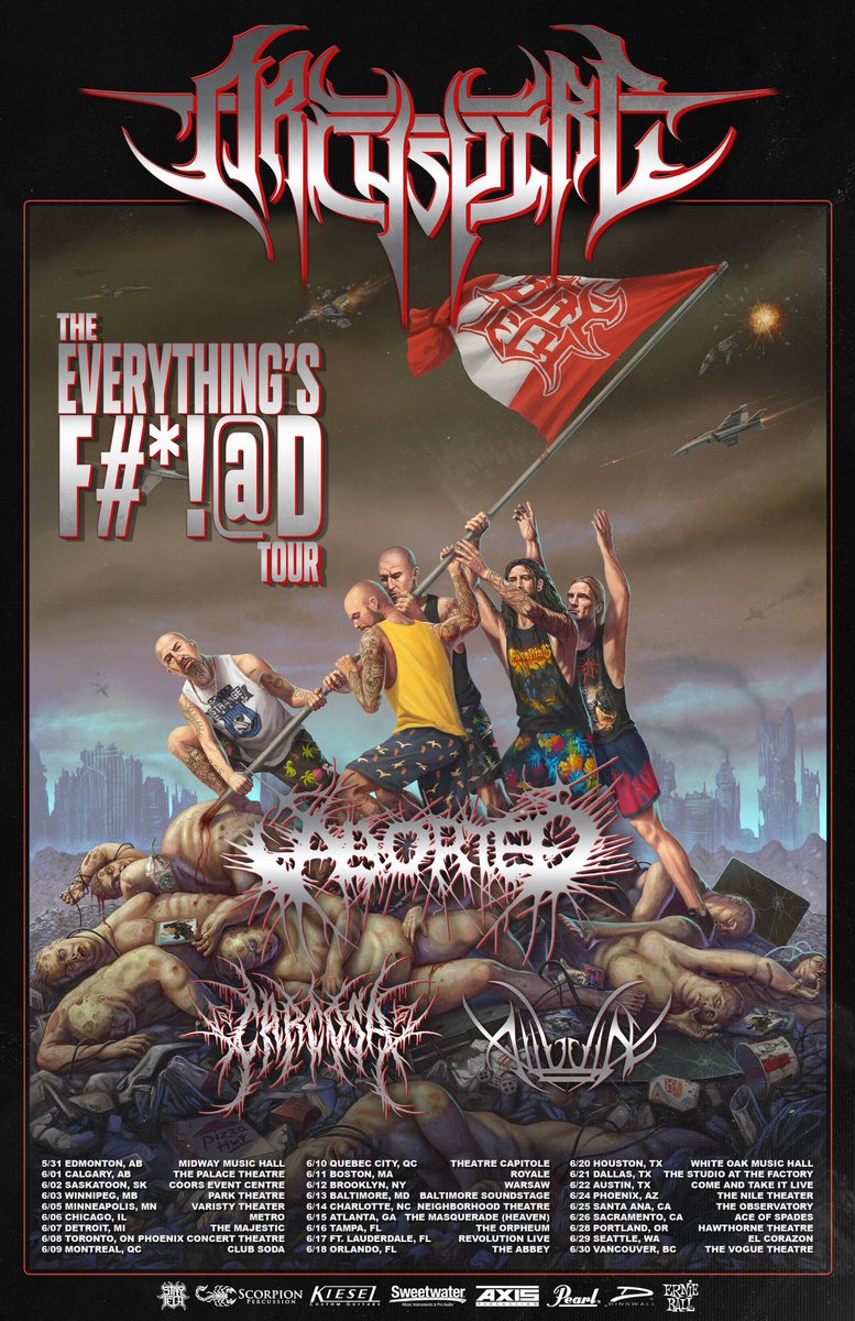 Everything is fucked. Truly. 
This is the one exception:
<a href="/Archspireband/">Archspire</a> 
<a href="/abortedmetal/">Aborted</a> 
<a href="/carcosabc/">CARCOSA</a> 
<a href="/AlluvialMetal/">Alluvial</a> 

Tickets available Friday March 1st.