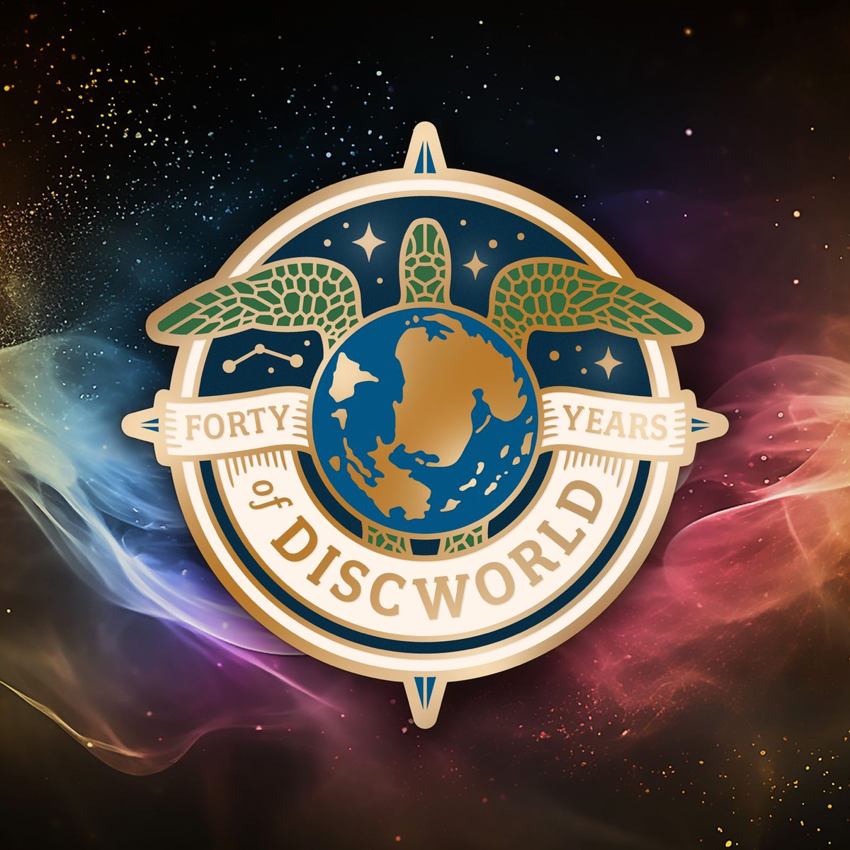 FORTY YEARS OF DISCWORLD!

In the beginning there was… a turtle, somewhere on the frontier between thought and reality. Now, in the midst of our #YearOfDiscworld, we’re happy to unveil the logo for these celebrations: