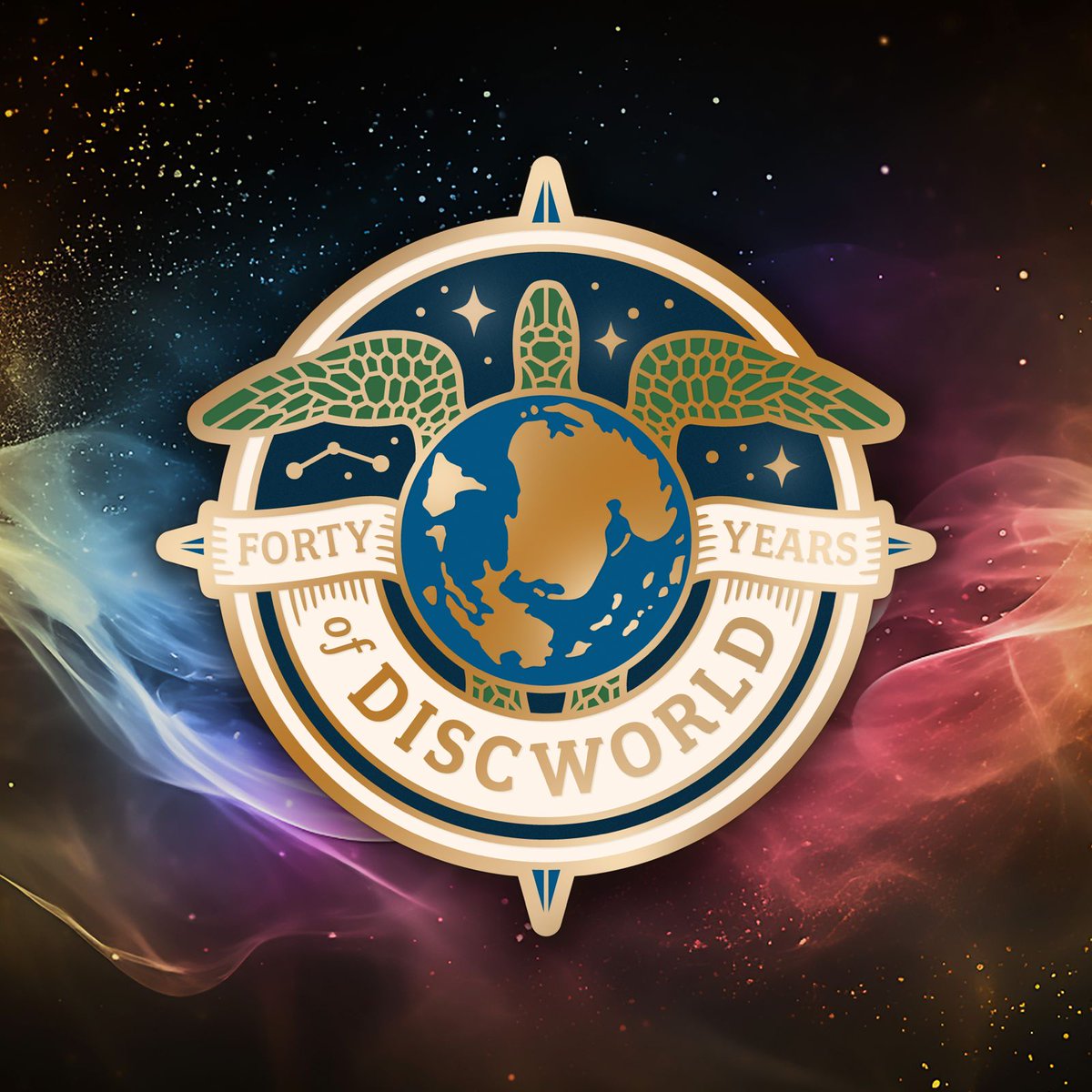 FORTY YEARS OF DISCWORLD! In the beginning there was… a turtle, somewhere on the frontier between thought and reality. Now, in the midst of our #YearOfDiscworld, we’re happy to unveil the logo for these celebrations: