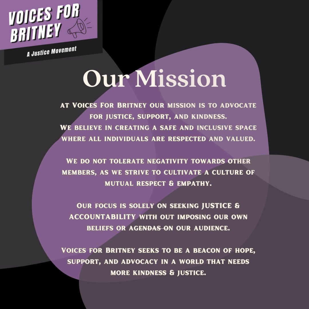 📢The Voices For Britney mission 💖 

We know each and every one of our amazing family already uphold these values so let’s continue to lead by example for the new members of our VFB family 💖 

#VoicesForBritney #britneyspears #justiceforbritney #freebritneyfriday #Kindness
