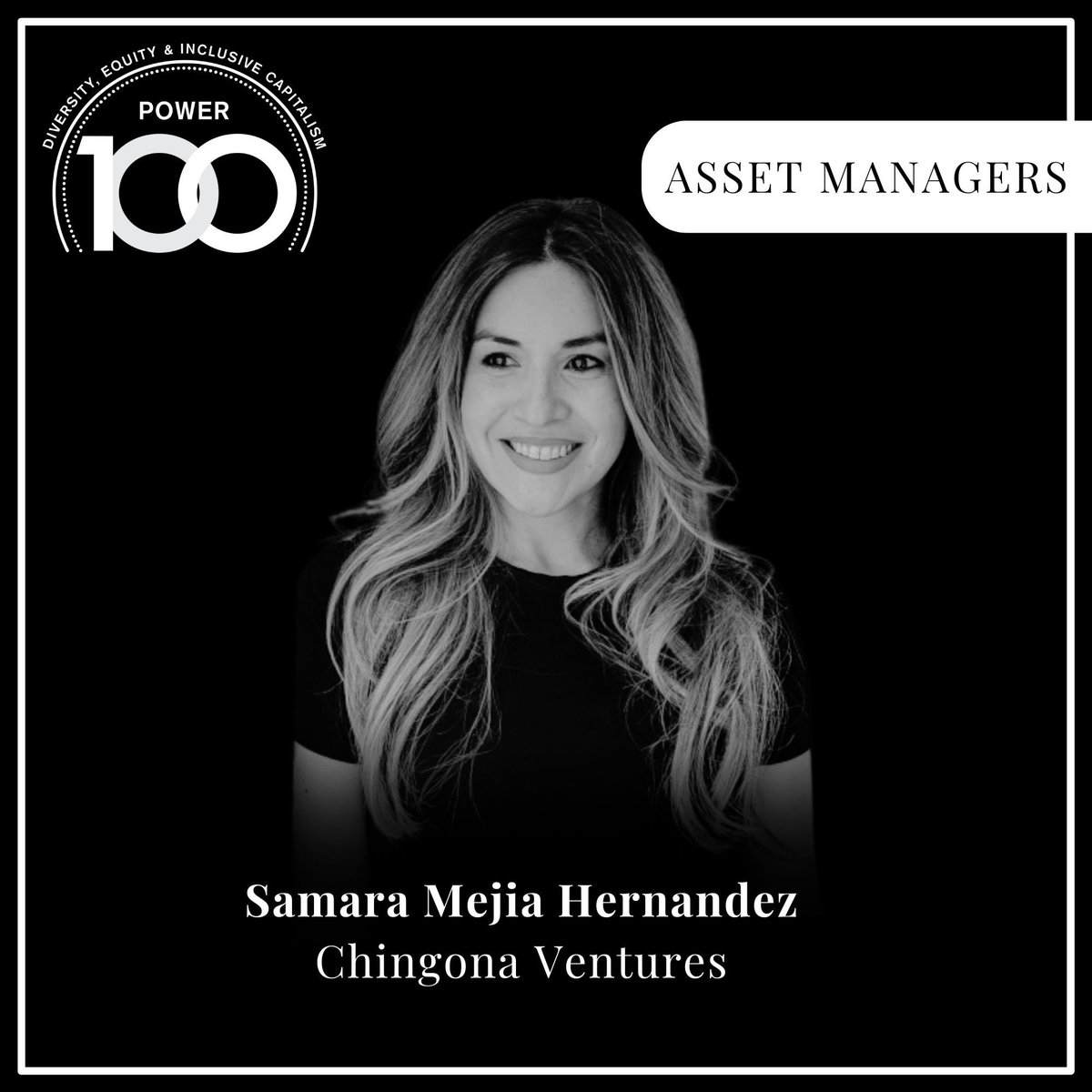 ChingonaVC's tweet photo. We are proud to share that our Founding Partner, @SamaraMHernandz, has been selected as an honoree for the Diversity, Equity and Inclusive Capitalism Power100 List ("DEIC Power100") presented by Blueprint Capital Advisors LLC. 🎉 #DEICPower100

Read more: https://t.co/HGExlyKp5K https://t.co/kHxD76qYRR