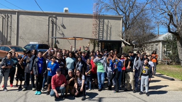 New Tech Middle School CTE students visit Soundcrafter recording studio to learn more about how sound for TV and Film.