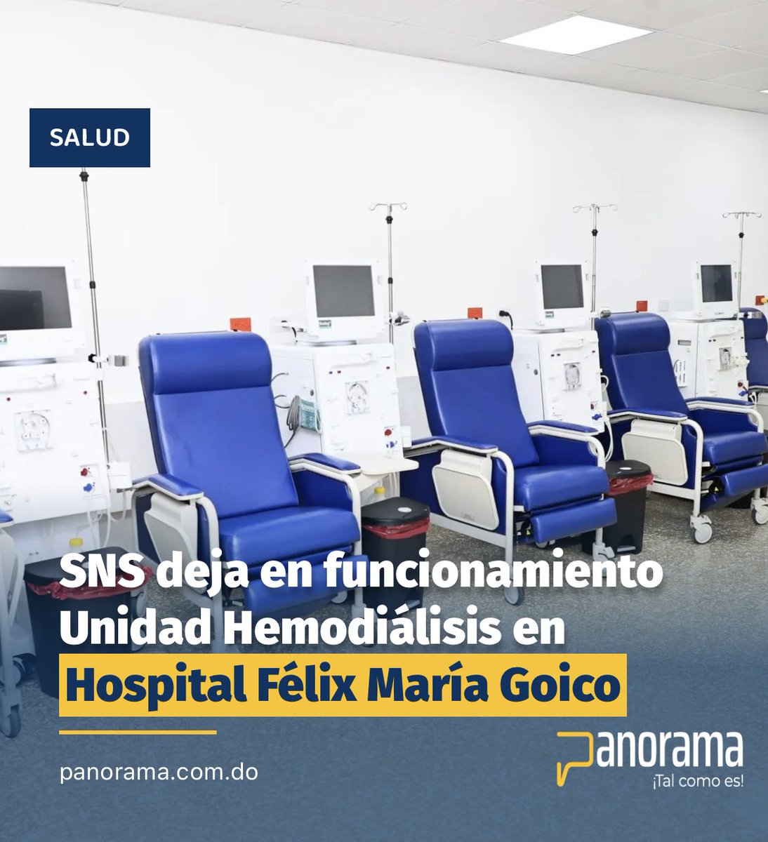 #Panorama_Salud 

El director del Servicio Nacional de Salud (SNS), Mario Lama, dejó en funcionamiento este miércoles la Unidad de Hemodiálisis del Hospital Félix María Goico.

Leer: panorama.com.do/sns-deja-en-fu… 

Síguenos, comenta y comparte. 

#Panorama #SNS #Hospital #MarioLama