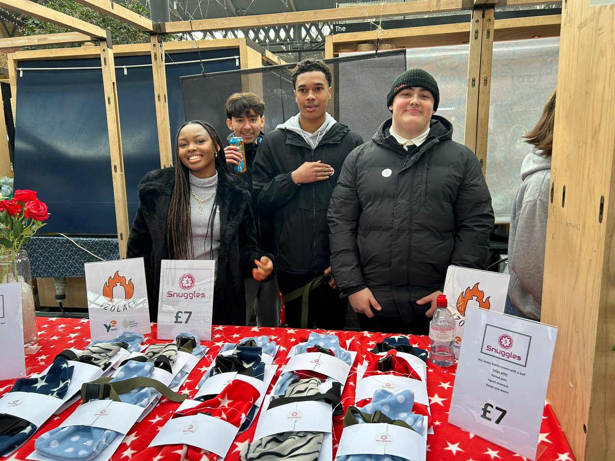 Our @youngenterprise team Izolace had an incredibly successful day at the Spitalfields Trade Fair yesterday. They sold out completely of their innovative product 'Snuggles' and are busy making more stock to meet demand! #Entrepreneurship #sixthformcollege