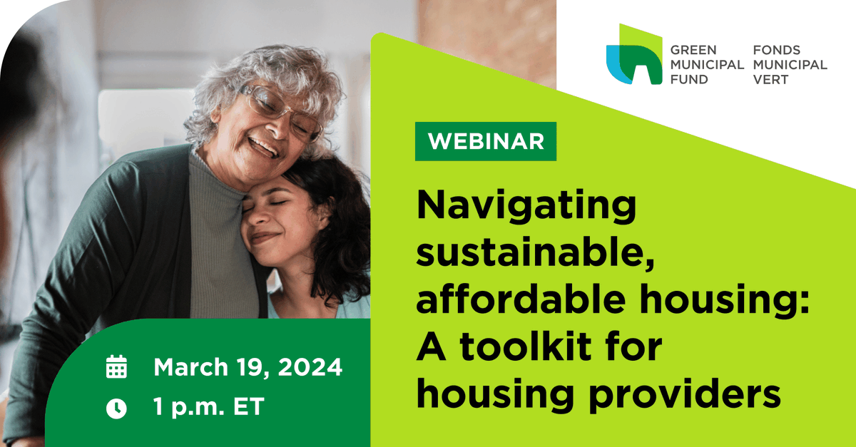 GreenMuniFund's tweet photo. NEW 🏘️: Discover how to enhance your affordable housing projects with GMF's new Housing Providers’ Toolkit. Join our webinar to unlock efficient, sustainable solutions for #CDNmuni on March 19, from 1 to 2 p.m. ET. Learn more: https://t.co/HqW2eocaRt https://t.co/veA70a31jX