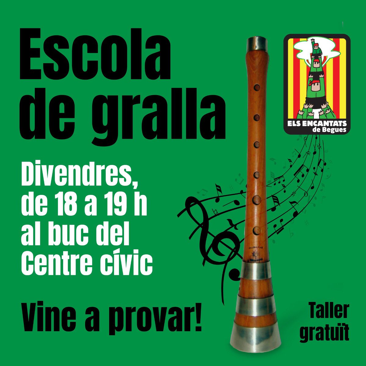 EncantatsBegues's tweet image. 🎶 Grallers del món! 🎶 Prepareu-vos per a una experiència musical que us farà vibrar! 🎉 A l'escola de gralles, no cal portar res més que la vostra passió per la música! 🎵 Apunta't i descobreix el ritme que batega dins teu! 🎷💫 #EscolaDeGralles #elsencantatsdebegues #musics