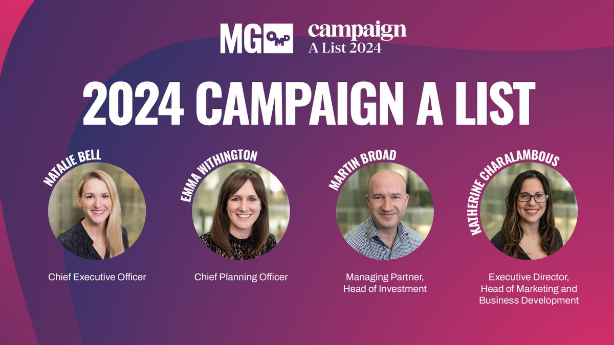 Campaign UK's 2024 A List of the most influential people in the UK Advertising and Media industry has arrived.

Some of our exceptional leaders have been named in this year's list—Natalie Bell, Martin Broad, Emma Withington, and Katherine Charalambous! 👏

campaignlive.co.uk/alist/2024