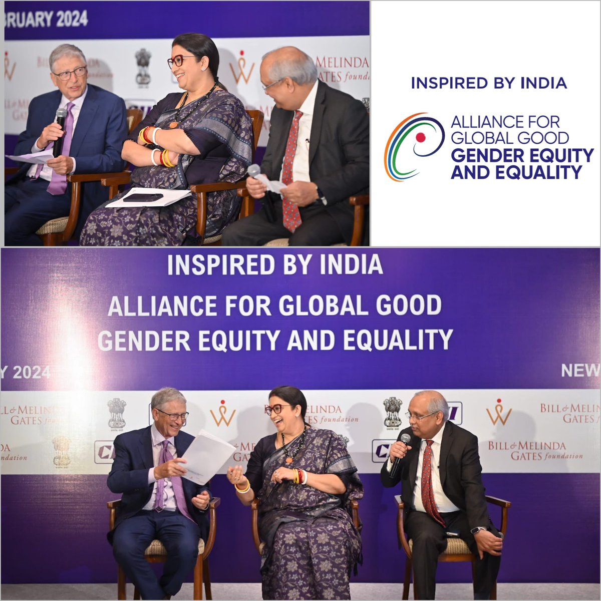 Today, along-with <a href="/BillGates/">Bill Gates</a> and <a href="/CB_CII/">CB</a>, we proudly unveiled the Logo and Website of the 'Alliance for Global Good - Gender Equity and Equality' in New Delhi. With this, we inch one step closer to achieving Global Goals set during India’s G20 presidency - ‘One Earth, One Family,