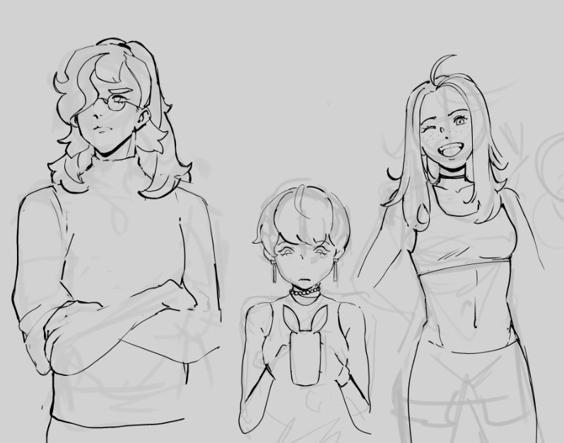 remember having this sketch for some timeskip designs of the Scarlet/Violet trio ... 🥲