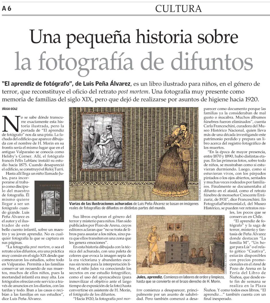 Sobre «El aprendiz de fotógrafo» de Luis Peña Álvarez y la fotografía Post Mortem.