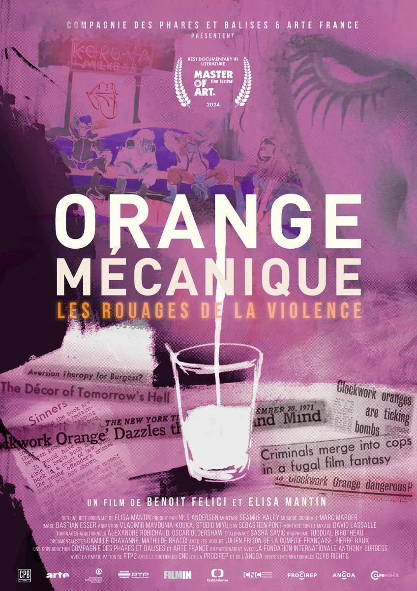 Notre documentaire ORANGE MÉCANIQUE, LES ROUAGES DE LA VIOLENCE a eu le prix du Meilleur Documentaire dans la catégorie Littérature au <a href="/MasterOfArtFF/">Master of Art Film Festival</a> !🏆🥳👏
Merci Master of Art! 💗
Un film de Benoit Felici et Elisa Mantin
Produit par CPB Films &amp; <a href="/ARTEfr/">ARTE</a>
Distribution <a href="/CLPB_Rights/">Incognita Distribution</a>