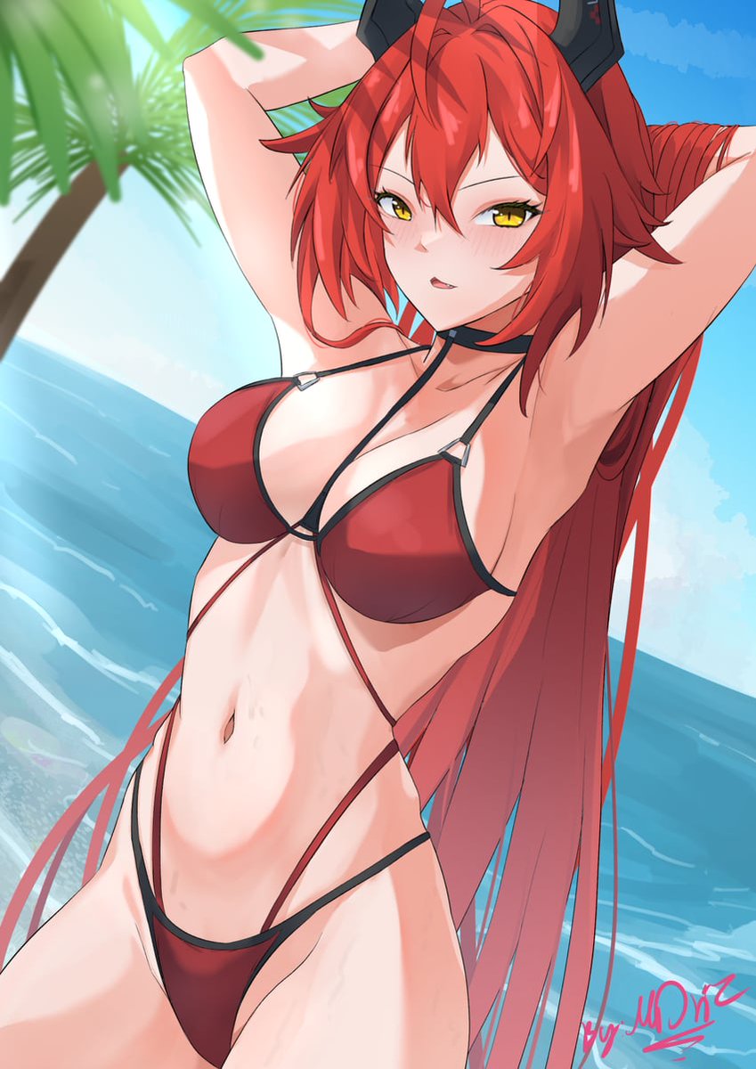 [ A good day for some rest on beach ]

"Hello Shikikan~, what are you doing here?"