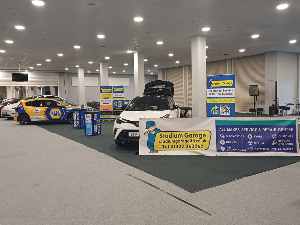 StadiumGarage's tweet photo. @BusinessinDN 
#DNSHOWCASE2024

All set up ready for tomorrow 

@naparacinguk 

Pop along its free to get in theres 300 plus businesses exhibiting all day 10.00 till 4.00

@fodsa1 will be attending as well 

#saveDSA #itsnotover ✈️ ✈️ 
#localbusinesses #buylocal #dnchamber https://t.co/nNgH0jyu5B