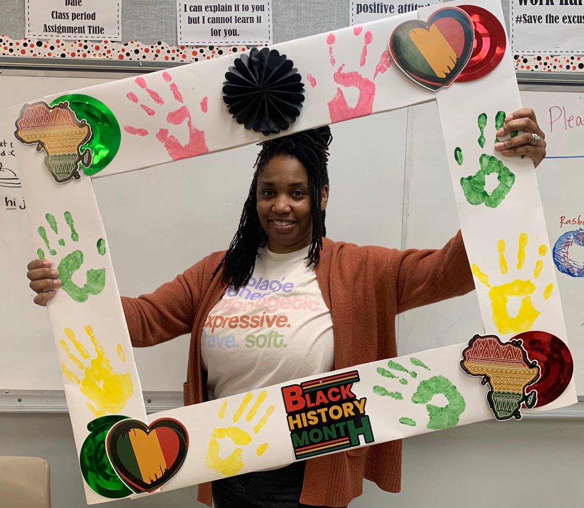 MrsBell00's tweet photo. StuCo Celebrating Black History Month at Hudson! @wongashley99 @LaketaVGraham @BFigarelli @MrMcMahonAP @Hudson_Hawks https://t.co/bxGPMH6KfR