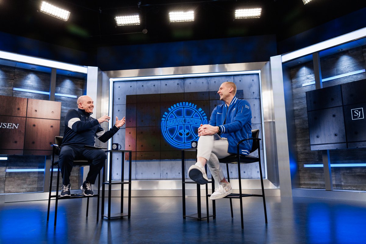 gregwrubell's tweet photo. Our second-to-last #PopeShow of the season is tomorrow night inside Studio C at @byutv (6:30 pm MST). Get your free seats here: https://t.co/qp3AQoX5hh
If you can't be in our audience, watch live or on-demand via the BYUtv app or Big 12 Now on ESPN+. https://t.co/0YOtPWVWLU