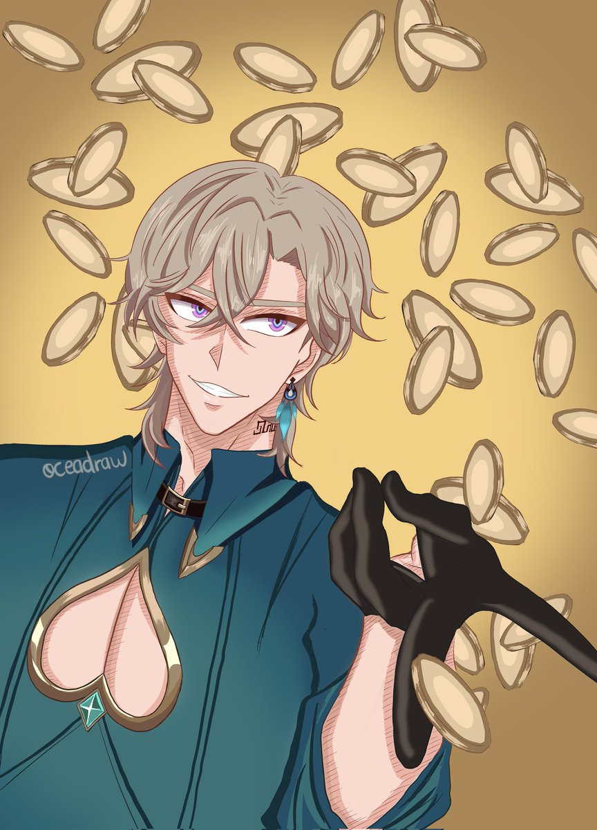 oceadraw's tweet photo. Here is my Aventurine fanart~ #AventurineHSR #Aventurine #HonkaiStarRail #Penacony https://t.co/2Vc7esDCky