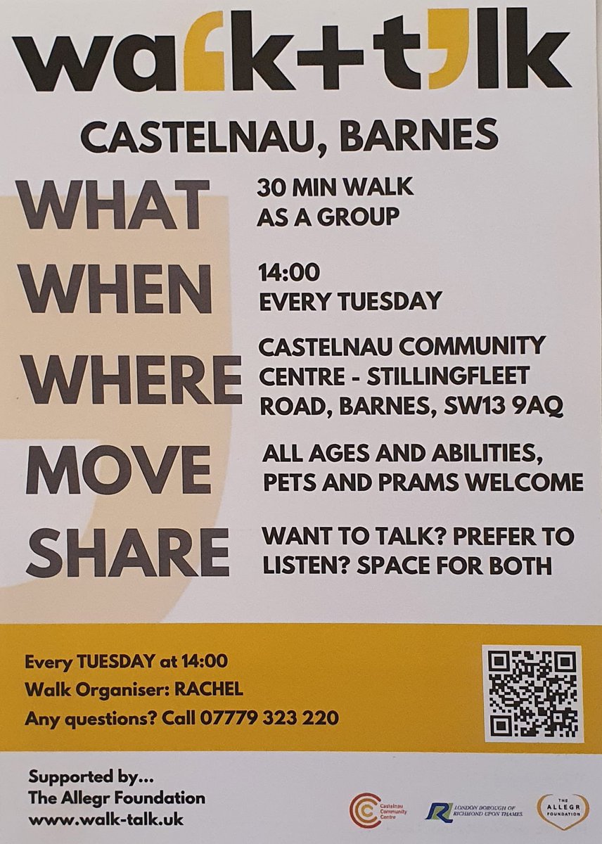 This coming Tuesday we are starting a new Walk and Talk activity. In partnership with the @AllegrF and @LBRUT Every Tuesday from 2pm. Come and join us, this activity is free.