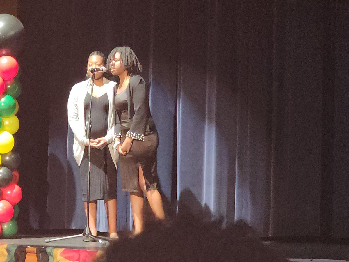 SpcTkey's tweet photo. Cayla, Tionna and Faith perform Spoken Word at the Black History Month "Dare to Dream" Program.
#RHS#NAS https://t.co/mnCTOnaGtF