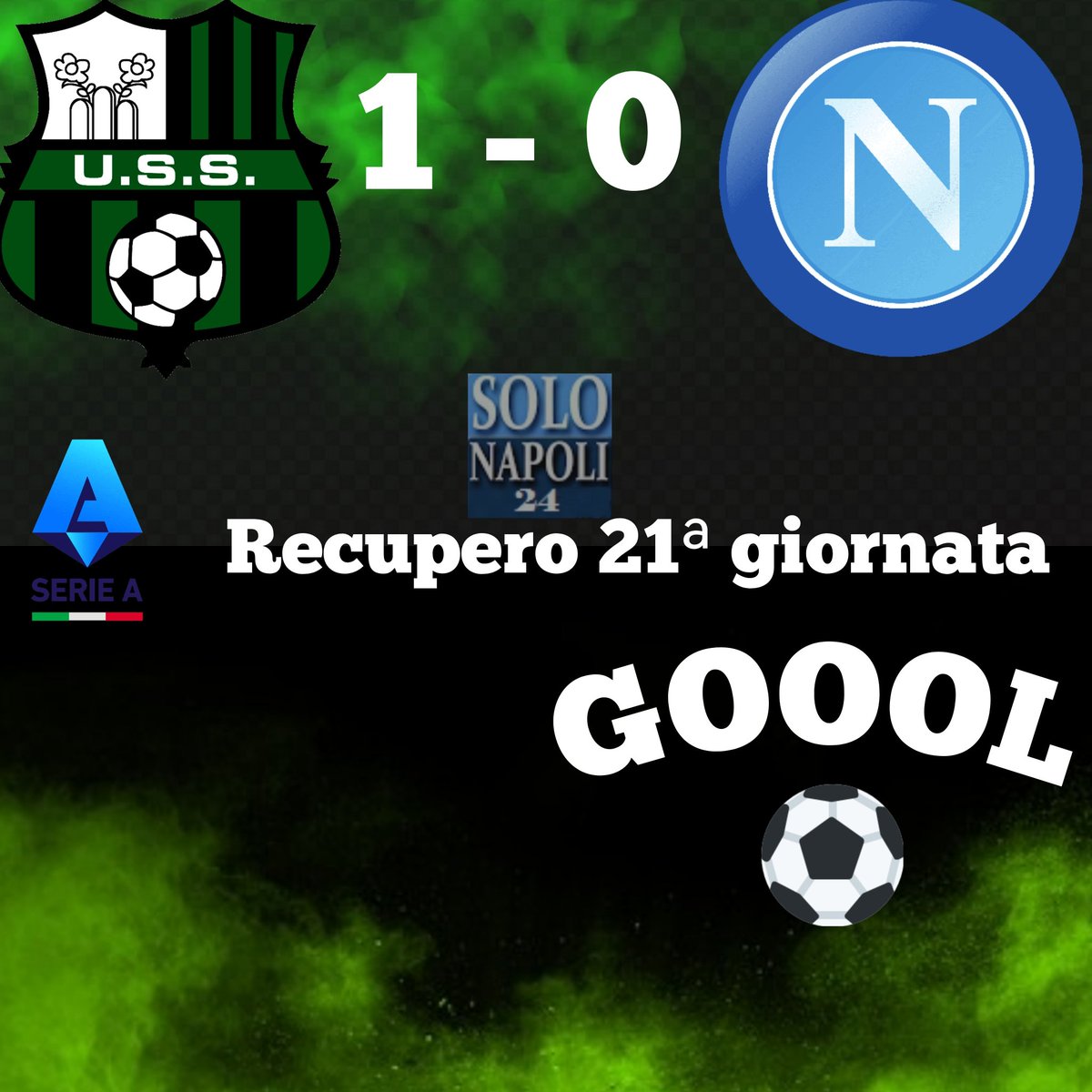 pincopallino226's tweet photo. #SerieA 🇮🇹 ⚽ recupero 21ª G
#SassuoloNapoli Gol Sassuolo
⚽️ 17'#Recic 1️⃣ 0️⃣
#ForzaNapoliSempre #FiglidelVesuvio #Partenope #Napul3 #Napoli 💙 https://t.co/jezU8mpq98