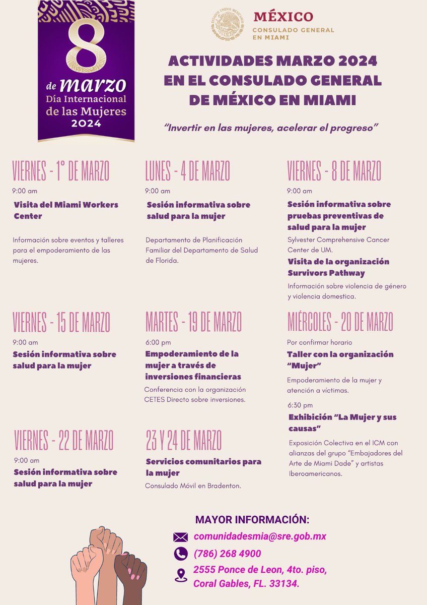 Rumbo a la conmemoración del #8DeMarzo: “Invertir en las mujeres, acelerar el progreso”. #DíaInternacionalDeLaMujer #PolíticaExteriorFeminista🇲🇽 
@inmujeres @infobae