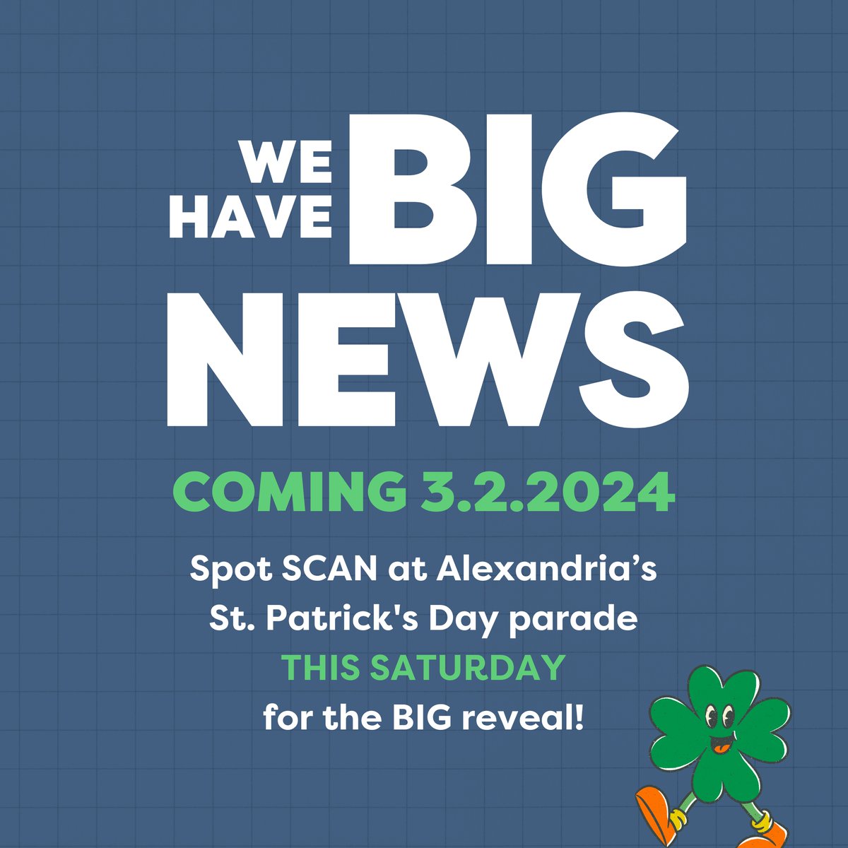 👀🍀 BIG NEWS will be unveiled at Alexandria's St. Patrick's Day Parade this Saturday! See you there