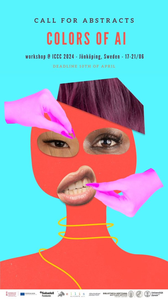 Please, consider submitting to "Colors of AI" at ICCC (International Conference on Computational Creativity).  Abstract (max. 500 words) and a short bio (max. 100 words) by April 10th here: tinyurl.com/469mn2s6 
With P. Riccio, L. Schaerf, D. Negueruela del Castillo, D. Grba