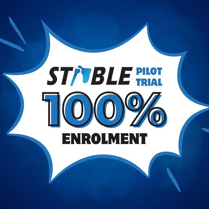 Congratulations to all collaborators of the STABLE Pilot trial - we have reached 100% of our enrollment target with 23 active sites in 6 countries! An incredible global effort ! The definitive trial is underway - bankart remp vs latarjet for subcritical glenoid bone loss !