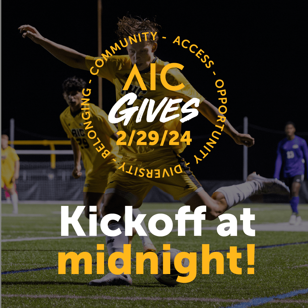 We're less than 12 hours away from AIC Gives! Are you #AICommitted to take the leap and make a difference for our incredible student-athletes? We need all hands on deck to make sure we're hanging more banners in the <a href="/MM_Center/">MassMutual Center</a>.

bit.ly/AICGivesMIH is the link!