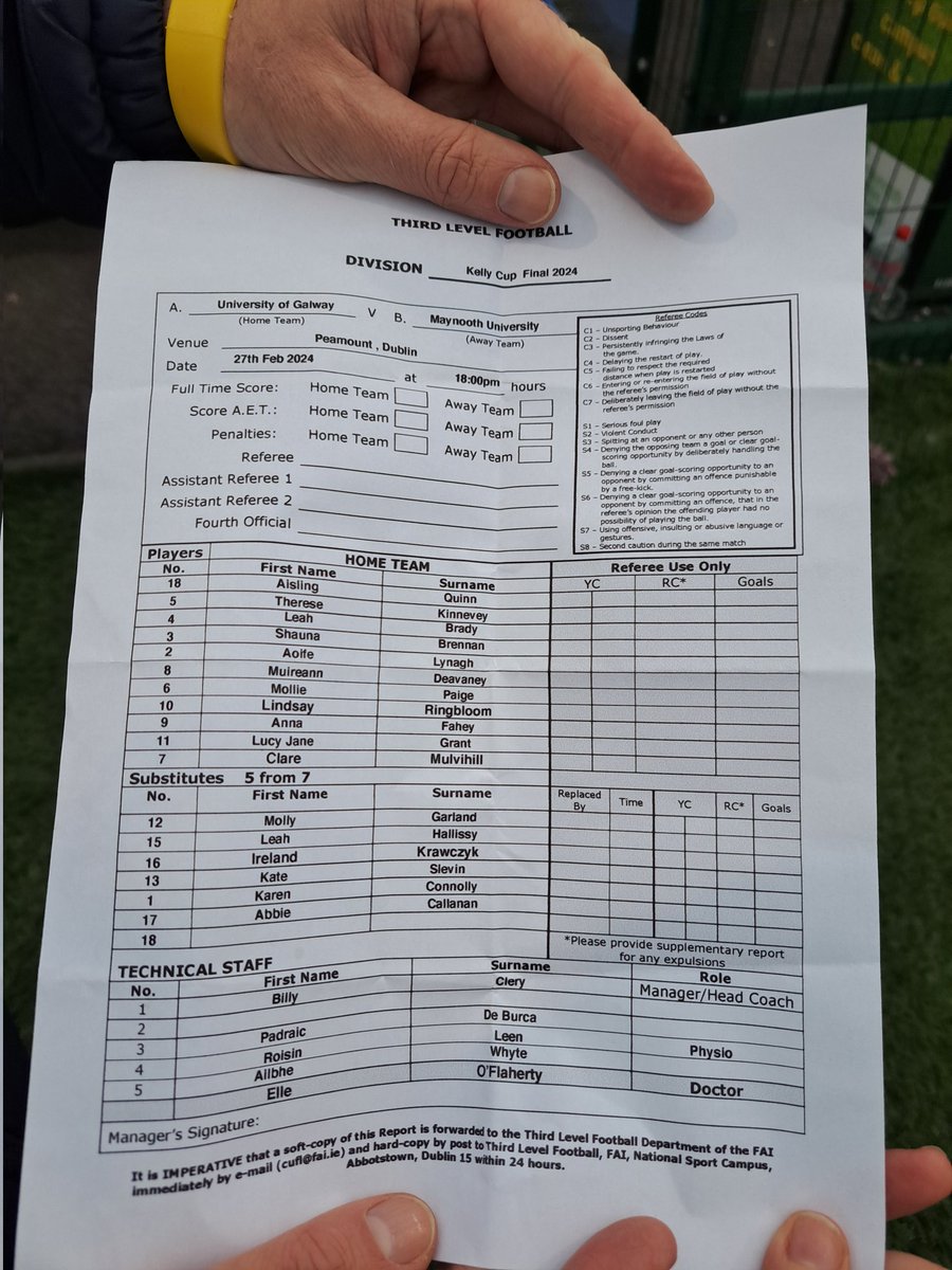 Less than 10 minutes to go before the kelly cup final and here is the line out for galway 
#universityofgalway