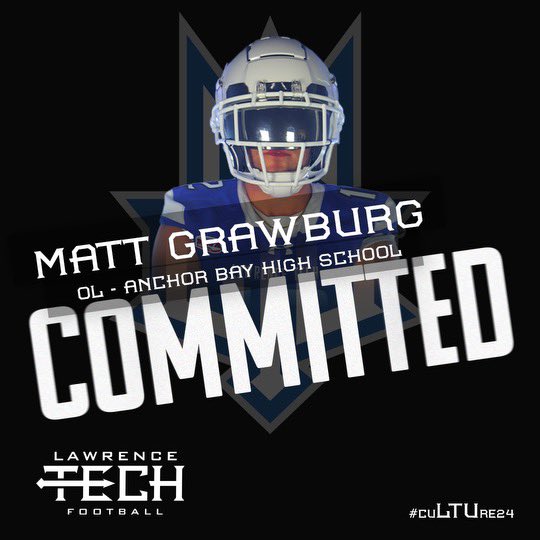 I am excited to finally announce I am 100% committed to Lawrence Tech. @LTU_FB @CoachMerchLTU @CoachOlejniczak @mgiannone