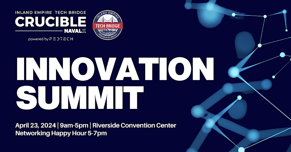 🚀 Boost your network at #IEInnovationSummit presented by FedTech &amp; @NavalX - Inland Empire Tech Bridge. 

🤝 Access unrivaled networking opportunities. 
🧠 See innovation leaders at work. 
🔍 Explore the next frontier of tech.

Click Here to Learn More:
eventbrite.com/e/800382915847