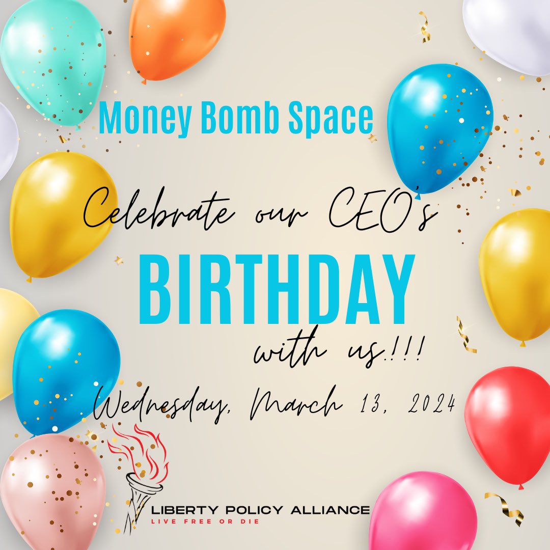 libertypol_ally's tweet photo. Join us on March 13th for our CEO @Sean4Liberty’s birthday.

https://t.co/8dwzMw1gAs https://t.co/VciHl4YKeV