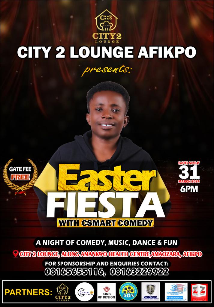 C_Smartor's tweet image. I want to officially use this medium to announce the EASTER FIESTA with #Csmartcomedy.

You all did it for me during the last SHOW through your supports and attendance and I trust what you can do, believing you will do it again more than before.

Thanks.

Chima Smart Okoro C