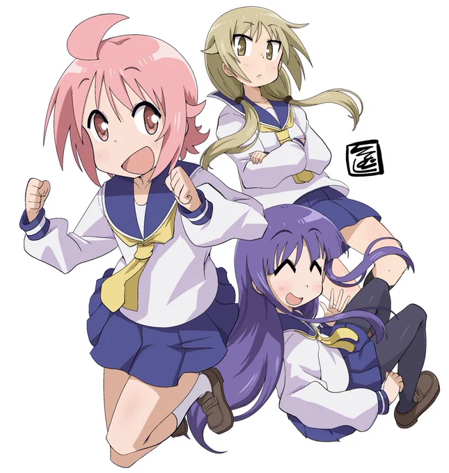 実は最後に合体させる前提で描いてたりする純度100%オイラの素の絵です～ #ゆゆ式 