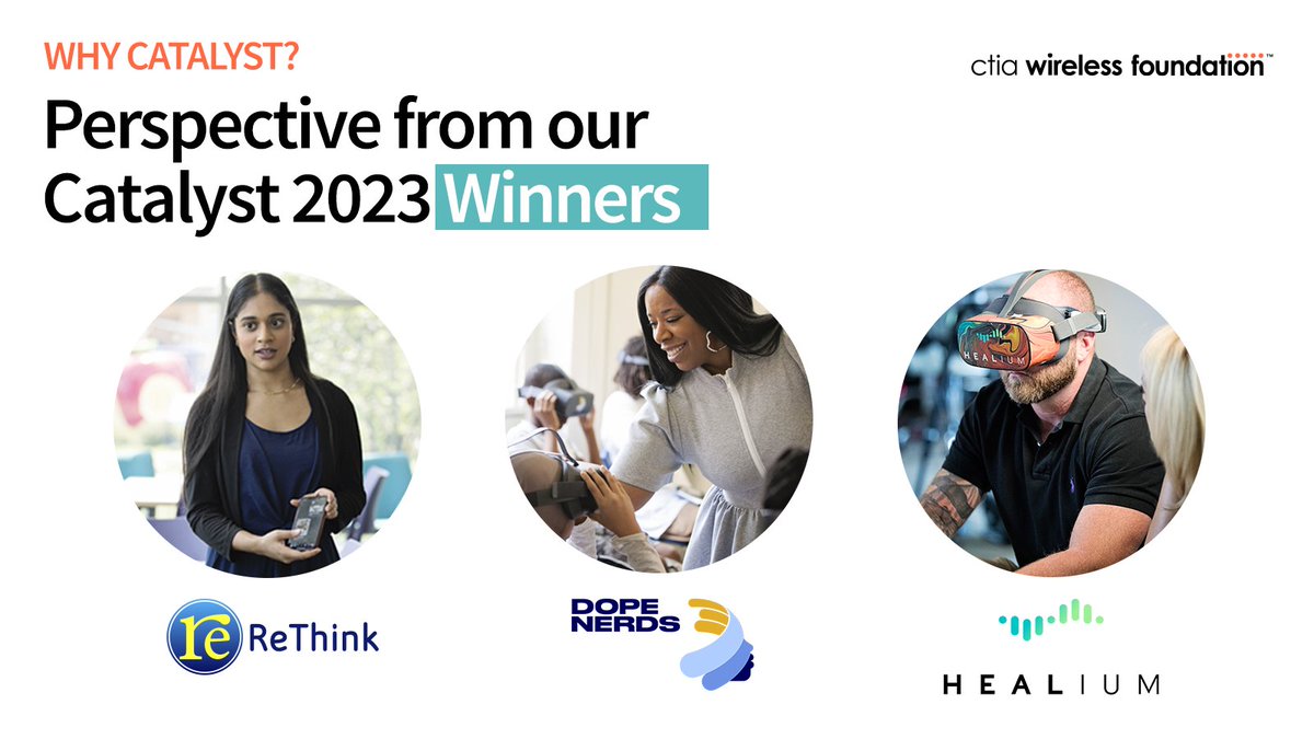 Want to learn more about #Catalyst2024? Hear what being a #Catalyst2023 Winner meant to @rethinkwords, @_dopenerds & @HealiumXR in our blog: bit.ly/3w8Fypx