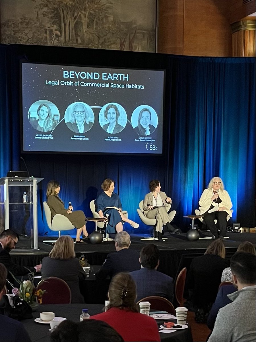 🌎 Welcome to our panel “Beyond Earth: Legal Orbit of Commercial Space Habitats” 💫 Featuring moderator Krystle Caponio and panelists Randy Segal, Alexis Sainz, and Megan Sieffert. #spacelaw #FutureLawyer #LegalInnovation #legalinspace #legalops #SBLL2024 #spacebeachlawlab