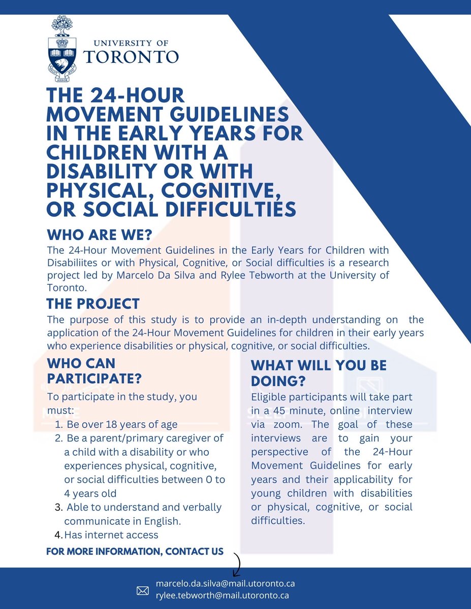 Adapt Lab (@labadapt) on Twitter photo Calling parents of children with disabilities in the early years! Researchers in the Adapt Lab are wanting to learn your thoughts on movement behaviour guidelines for this age group. Contact and study information are provided 👇 @canchild_ca <a href="/KidsBrainHealth/">Kids Brain Health Network</a> Calling parents of children with disabilities in the early years! Researchers in the Adapt Lab are wanting to learn your thoughts on movement behaviour guidelines for this age group. Contact and study information are provided 👇 @canchild_ca <a href="/KidsBrainHealth/">Kids Brain Health Network</a>