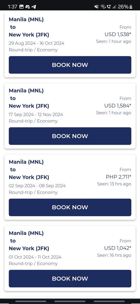 _sidnakayama's tweet photo. @flyPAL I want my PHP 2,711 roundtrip flight to New York. Anyare bakit biglang naging USD? 🥲 https://t.co/yt7cxsmz2q