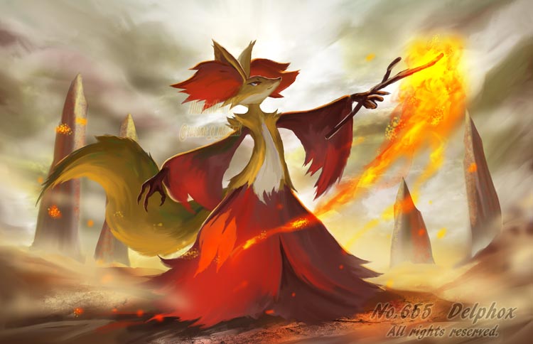 pokemon (creature) solo stick fire holding stick furry watermark  illustration images