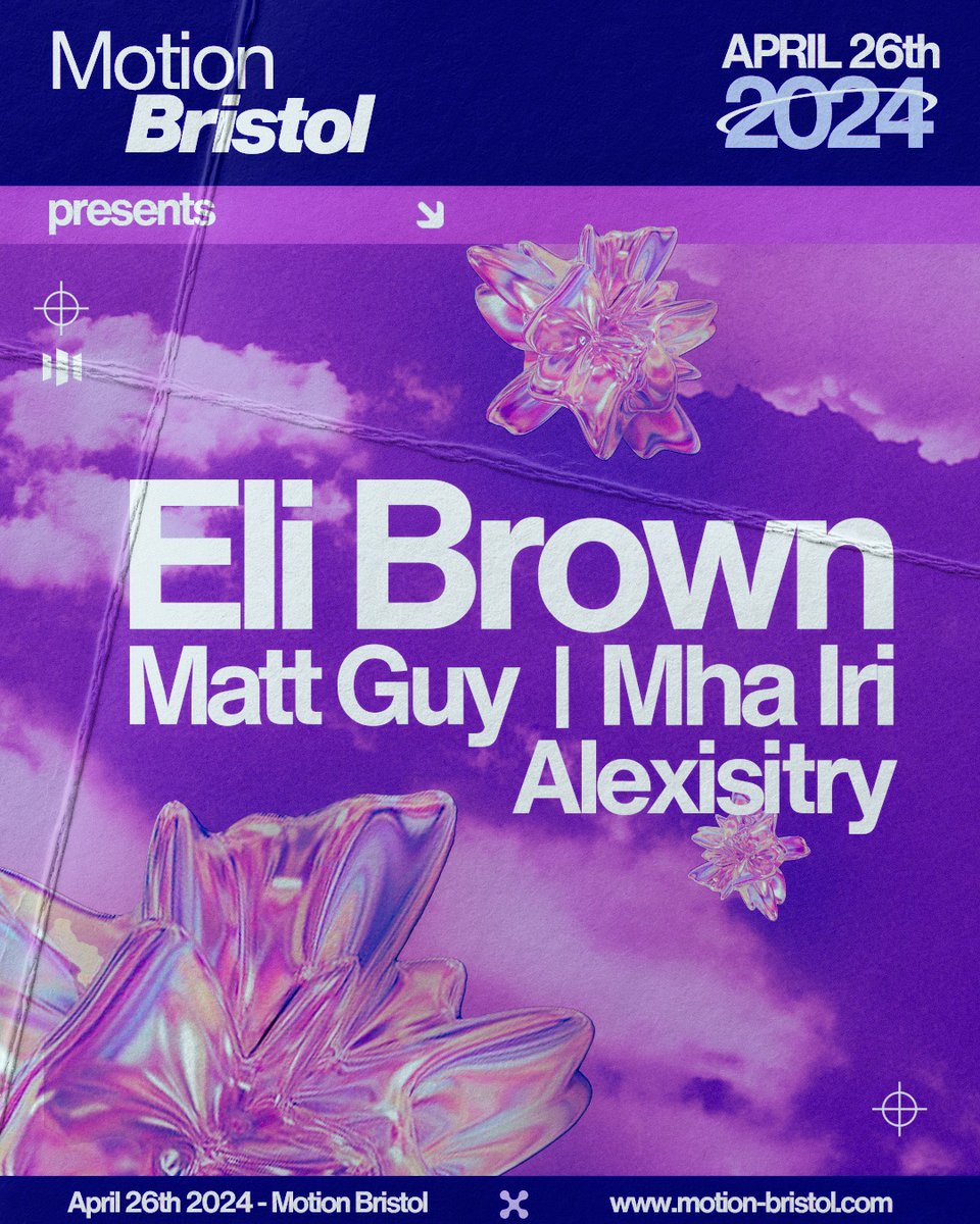 Motion Bristol (@motionbristol) on Twitter photo 26.04 // MOTION PRESENTS: ELI BROWN, MATT GUY, MHA IRI, ALEXISITRY🪐
Fresh from a huge global tour, hometown hero <a href="/Elibrownbeats/">Eli Brown</a> makes his headline debut at Motion. 
Presale tickets go live next Tuesday 5th March at 10am, sign up now — bit.ly/EliBrownSignUp 26.04 // MOTION PRESENTS: ELI BROWN, MATT GUY, MHA IRI, ALEXISITRY🪐
Fresh from a huge global tour, hometown hero <a href="/Elibrownbeats/">Eli Brown</a> makes his headline debut at Motion. 
Presale tickets go live next Tuesday 5th March at 10am, sign up now — bit.ly/EliBrownSignUp