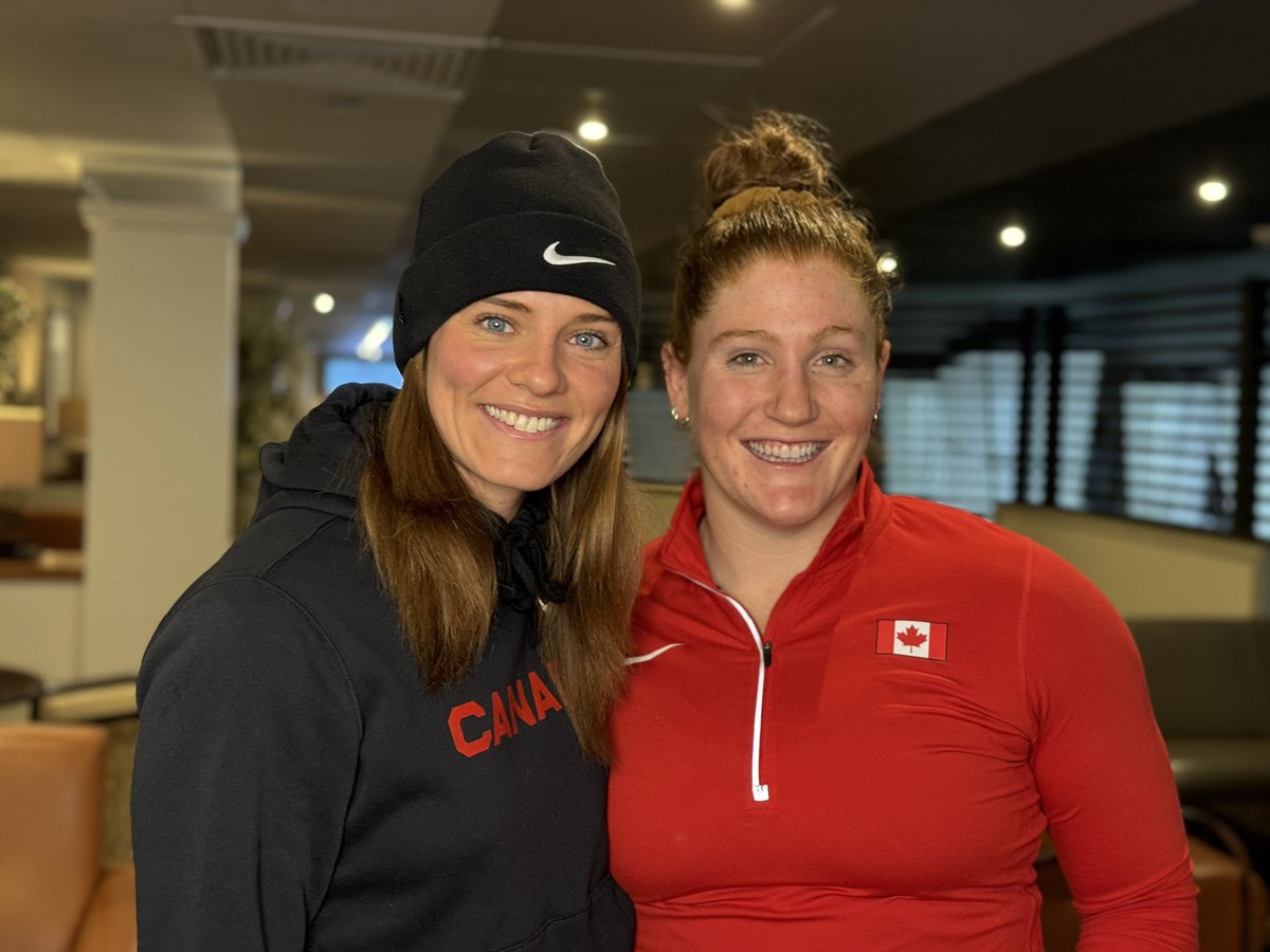 Look who joined the party. Alysha Newman has arrived. How about this. She set a new Canadian indoor pole vault record last week. And Sarah Mitton set a new Canadian indoor shot put record. And they’re ready to take on the world here in Glasgow at the Indoor Championships.