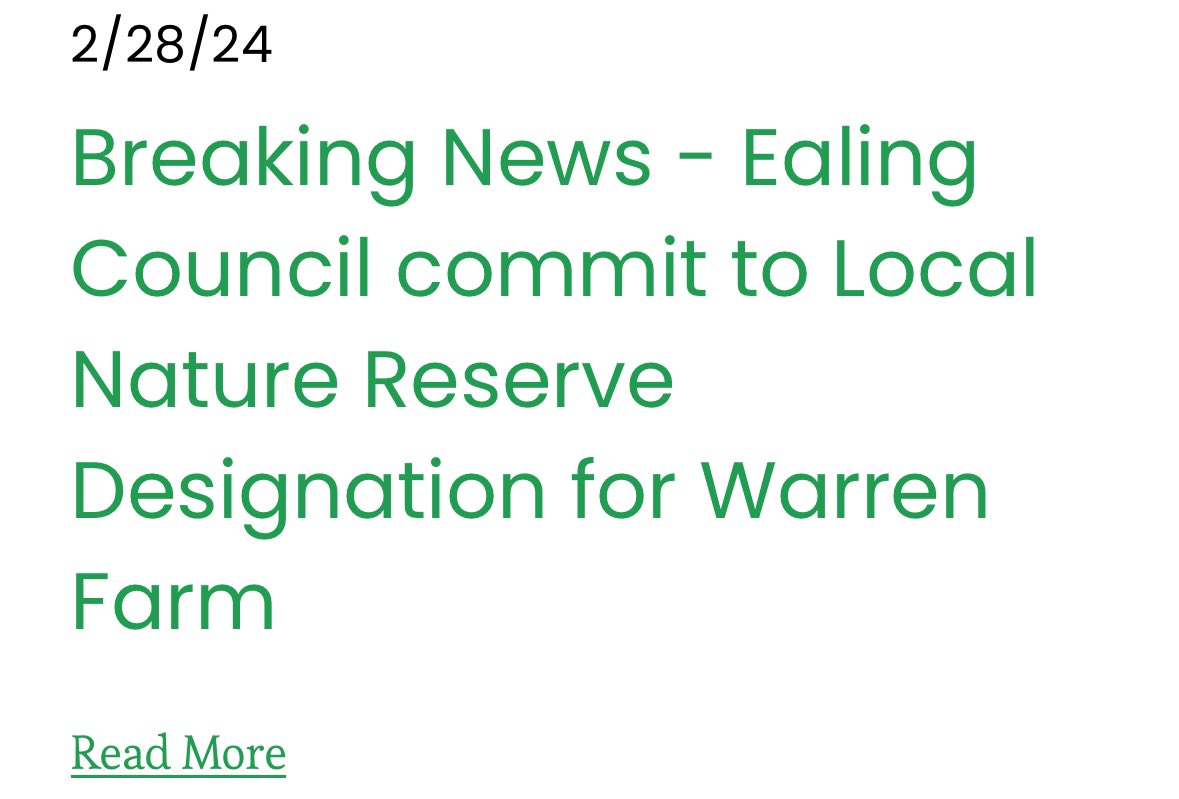 🌸🚨BREAKING NEWS; @EalingCouncil are giving #WarrenFarmNR Local Nature Reserve status🚨🌸Yes, you read that correctly!🦉We’re in shock, delighted & beyond grateful to YOU for giving our #wildlife a voice!🌼🦋Thank you!☺️💚 Pls read our statement here👉🏼 tinyurl.com/2trna4c9 🦊