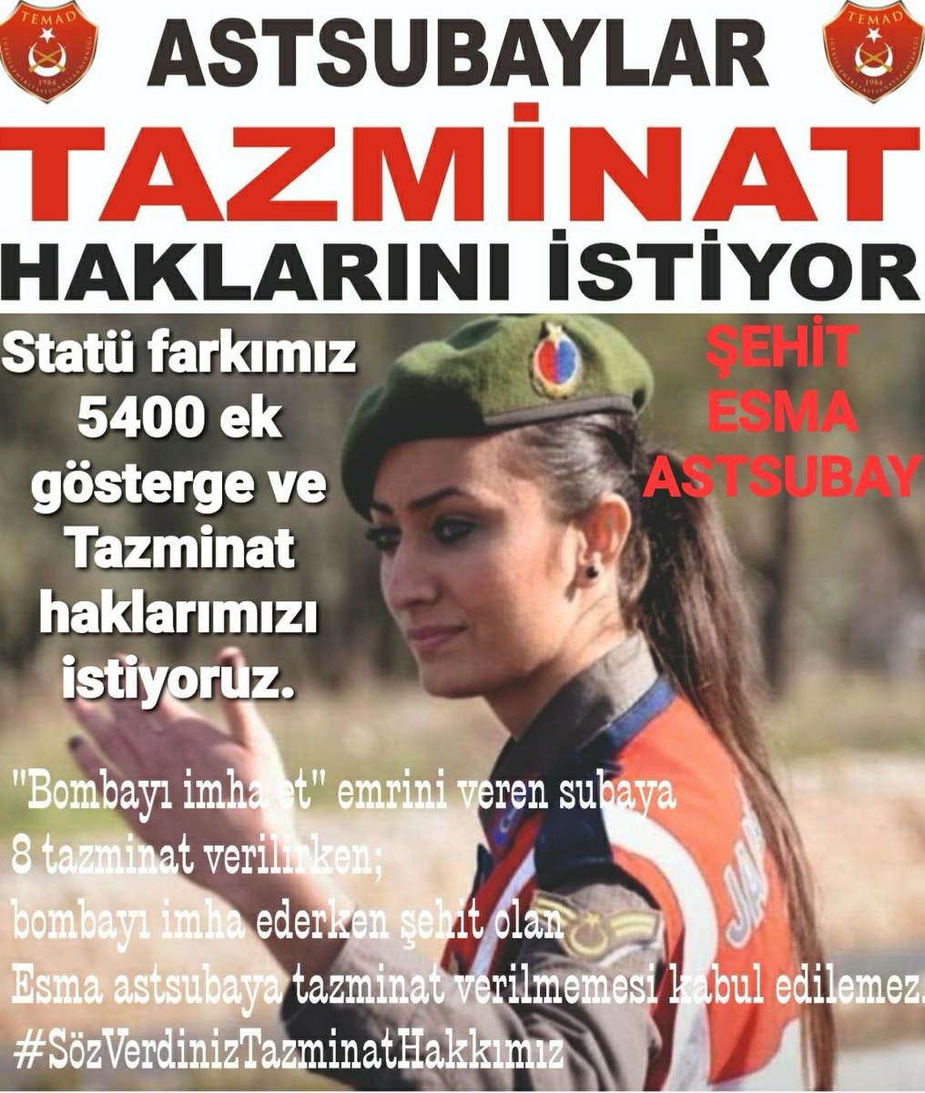 #AstsubaylarGündoğduya
HAKLIYIZ.👍
HAKKIMIZI 
İSTİYORUZ.📣
<a href="/RTErdogan/">Recep Tayyip Erdoğan</a>
<a href="/dbdevletbahceli/">Devlet Bahçeli</a>
<a href="/_cevdetyilmaz/">Cevdet Yılmaz</a>
<a href="/isikhanvedat/">Prof. Dr. Vedat Işıkhan</a>
<a href="/memetsimsek/">Mehmet Simsek</a>
<a href="/TSKGnkur/">TSK</a>
<a href="/tcsavunma/">T.C. Millî Savunma Bakanlığı</a>
<a href="/celebimehmeta/">Mehmet Ali Çelebi</a> 
<a href="/hulusiakarmedya/">Hulusi AKAR</a>
<a href="/ErbakanFatih/">Dr. Fatih Erbakan</a>
<a href="/MHP_Bilgi/">MHP</a>
<a href="/kilicdarogluk/">Kemal Kılıçdaroğlu</a> 
<a href="/meral_aksener/">Meral Akşener</a>