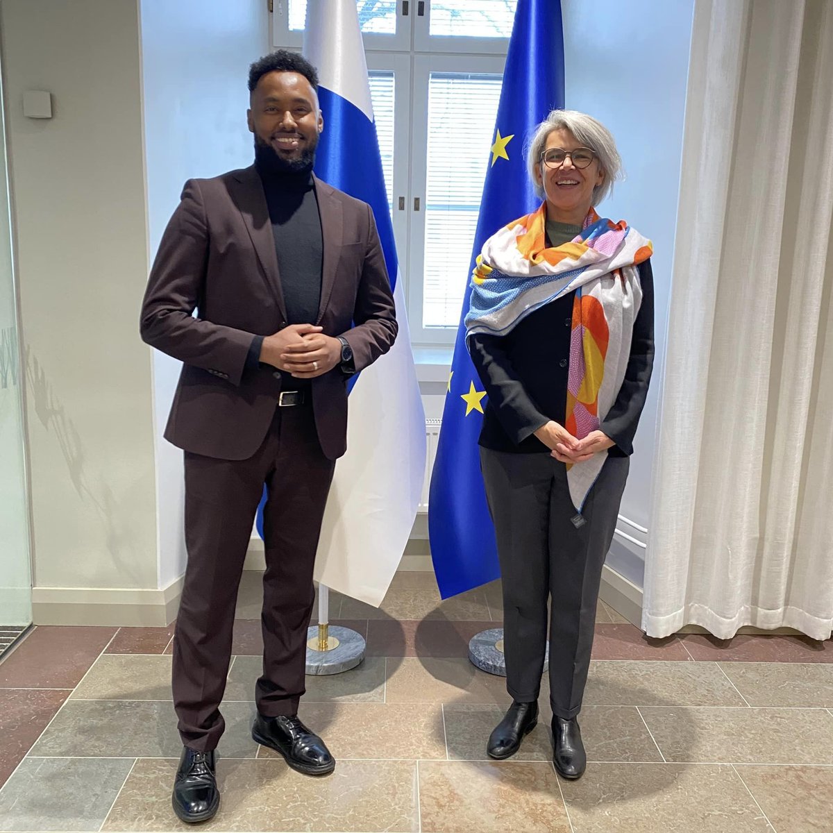 Suldaan työn touhussa. 'Very glad to have met today at the Ministery for Foreign Affairs 📷 the EU Special Representative for the #HornofAfrica Annette Weber and discuss about the developments in the region.' Jos EU:lla on oma erityisedustajansa, mihin Suldaania tarvitaan?