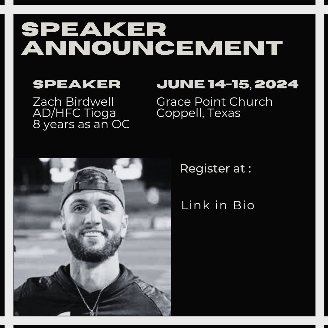 One Back Football (@onebackoff) on Twitter photo Over the next couple days we will be rolling out several of our confirmed speakers! This line up will blow your mind π€―
First up is <a href="/CoachZBirdwell/">Zach Birdwell</a> from Tioga, TX. Coach runs an elite spread offense with small school numbers! Come learn from one of the best young minds in Texas! Over the next couple days we will be rolling out several of our confirmed speakers! This line up will blow your mind π€―
First up is <a href="/CoachZBirdwell/">Zach Birdwell</a> from Tioga, TX. Coach runs an elite spread offense with small school numbers! Come learn from one of the best young minds in Texas!