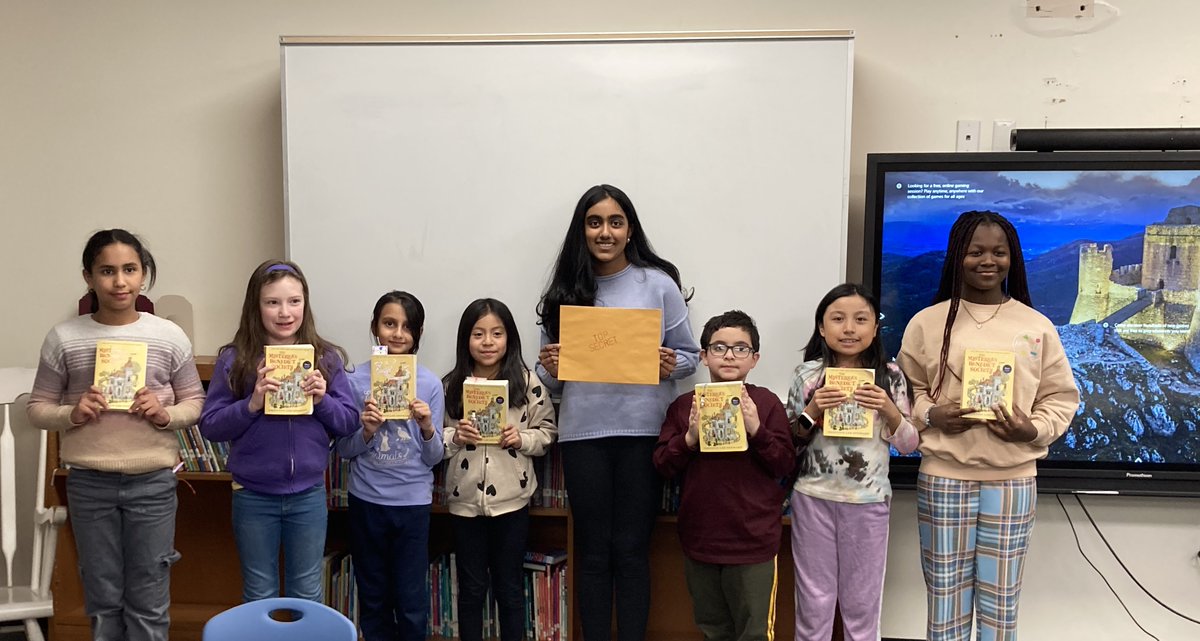 We're proud to help Scofield 8th grader Amelia Nandikesan with her book discussion group at Hart Elementary. She runs the discussion as part of a Girl Scout project. We're delighted to advise and supply the books. Great job Amelia and kudos to these young readers! #kids #reading