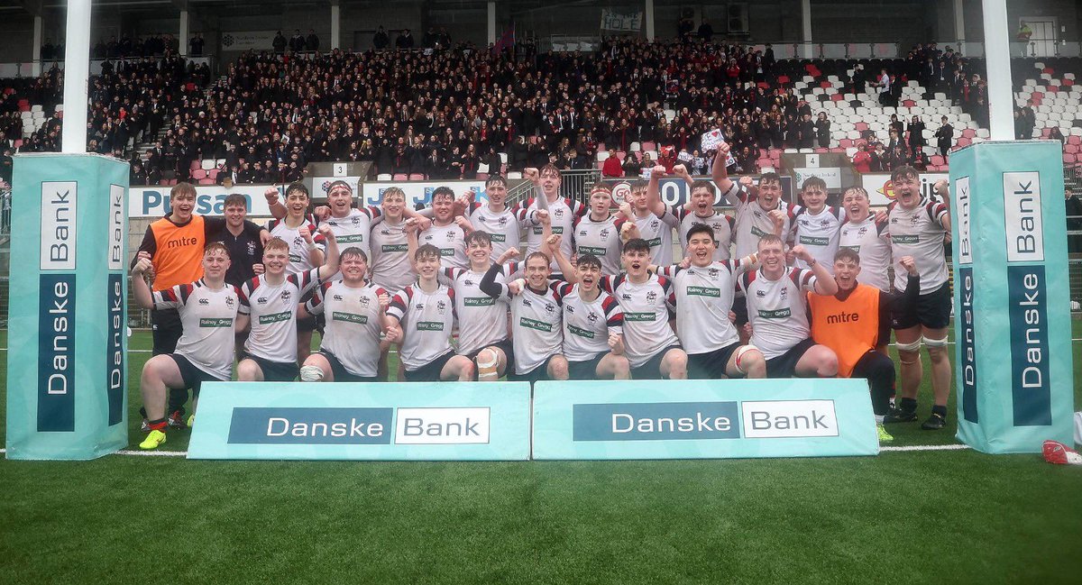 Congratulations to Ballymena who will be joining RBAI in the @DanskeBank_UK Schools' Cup Final on the 18th March 👊 FT: Ballymena 25 - 14 Sullivan