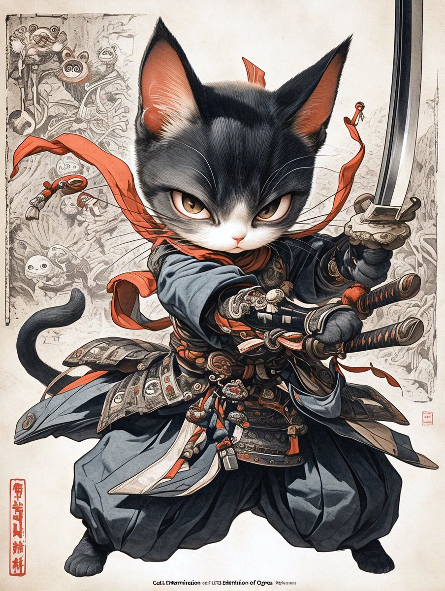 猫侍〜 Cat Samurai #nijijourney