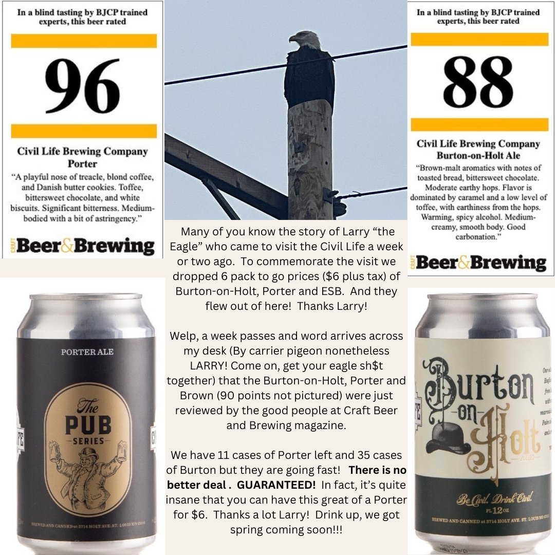What, What... it's been a few years (2019 to be exact) since we sent beers in for review at the top notch @craftbeerbrew magazine. It's the best beer magazine around! We don't have a ton of these beers left due to Larry's 'the Eagle' visit. Come see us soon!