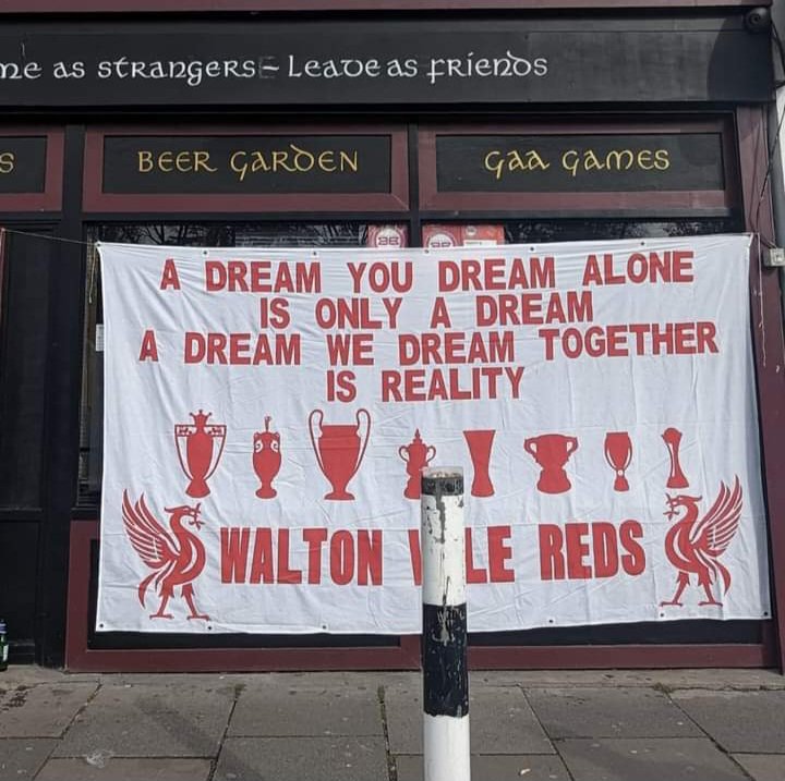 Another one of our banners in London before the Final on Sunday. ❤️❤️❤️❤️ #lfcbanners YNWA